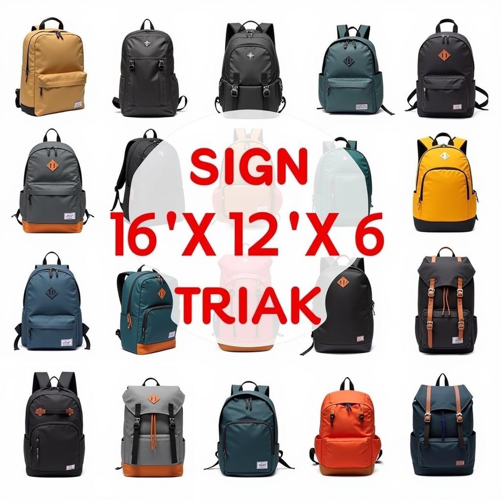 Variety of 16x12x6 Backpacks