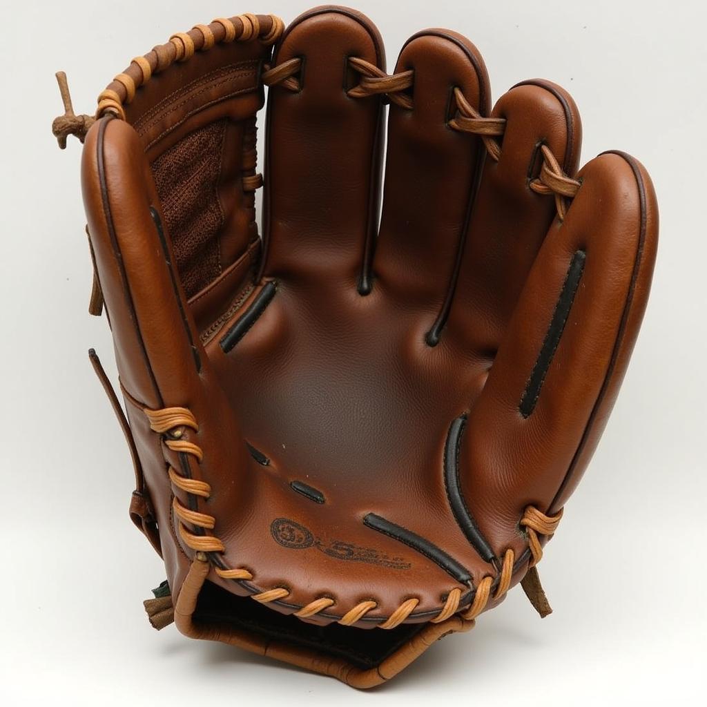 Classic 1950s baseball glove showcasing traditional design elements.