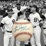 1955 Brooklyn Dodgers celebrating their World Series victory against the New York Yankees.