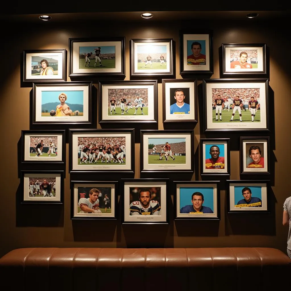 Display of Vintage Football Cards