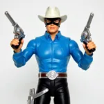 1980 Lone Ranger action figure in standard pose with silver guns and holster.