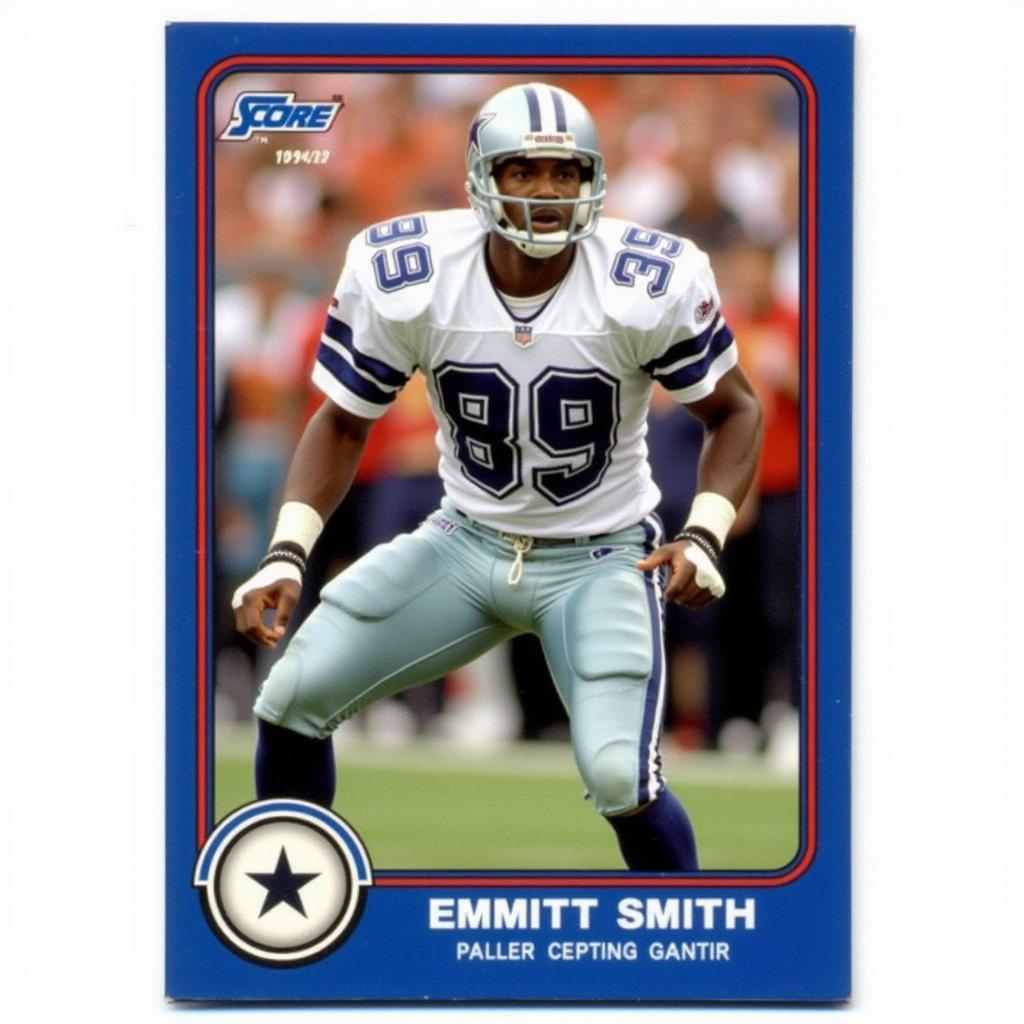 1990 Score Football Rookie and Traded subset card featuring Emmitt Smith in his Dallas Cowboys uniform