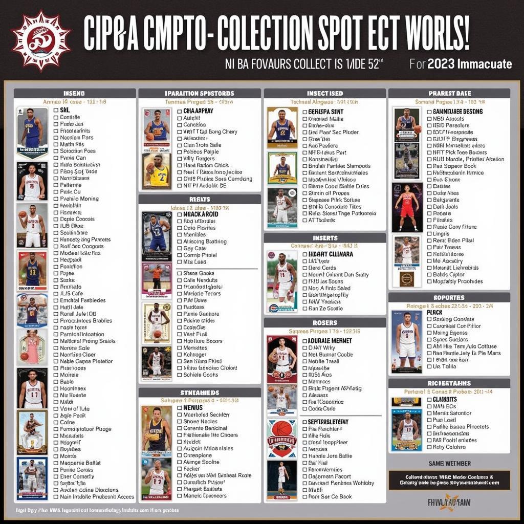 Complete Checklist of the 2023 NBA Immaculate Collection 