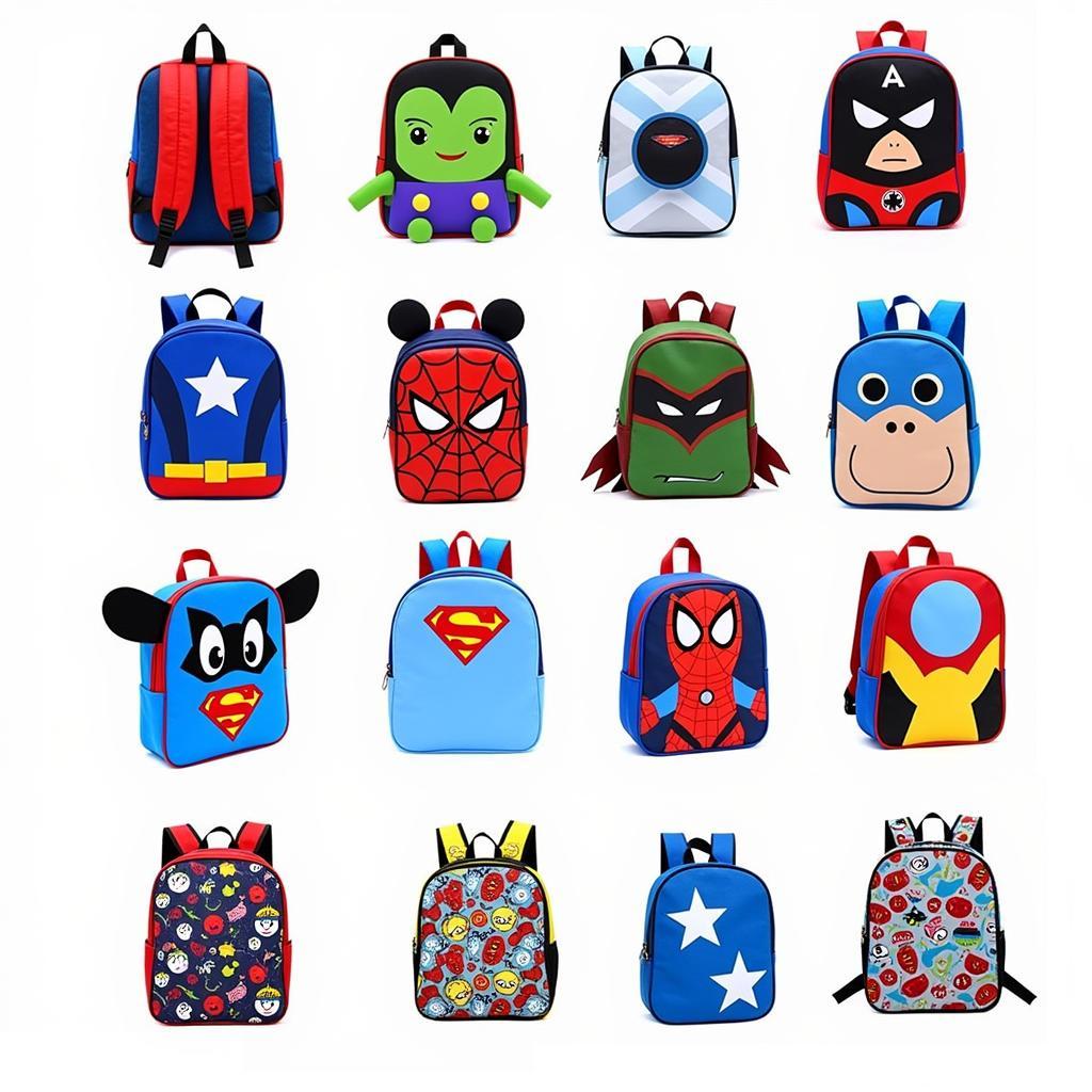 A variety of 3d bookbag designs