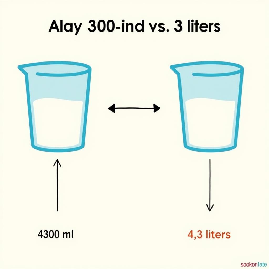 4300 ml to liters conversion chart