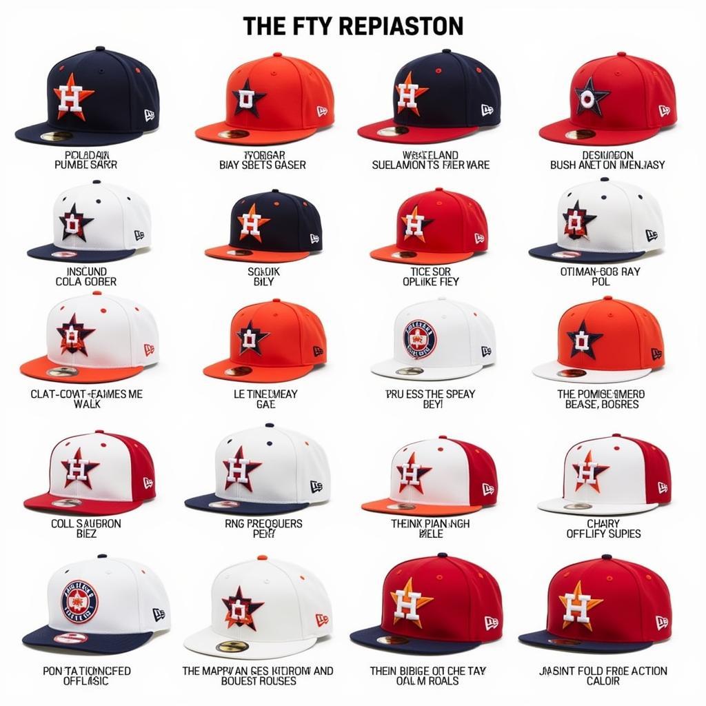 Different styles of 59fifty Astros hats: On-Field, Cooperstown, City Connect