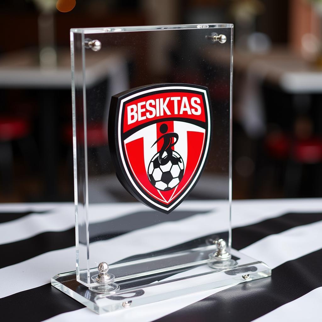 Besiktas logo displayed in a 5x7 sign holder