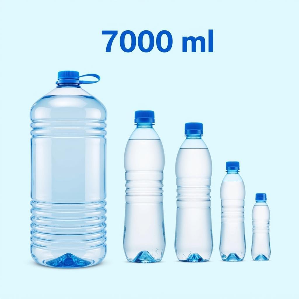 7000 ml Water Bottle Equivalent to 7 Liters