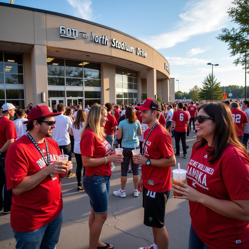 Fans enjoying themselves at 8000 North Stadium Drive