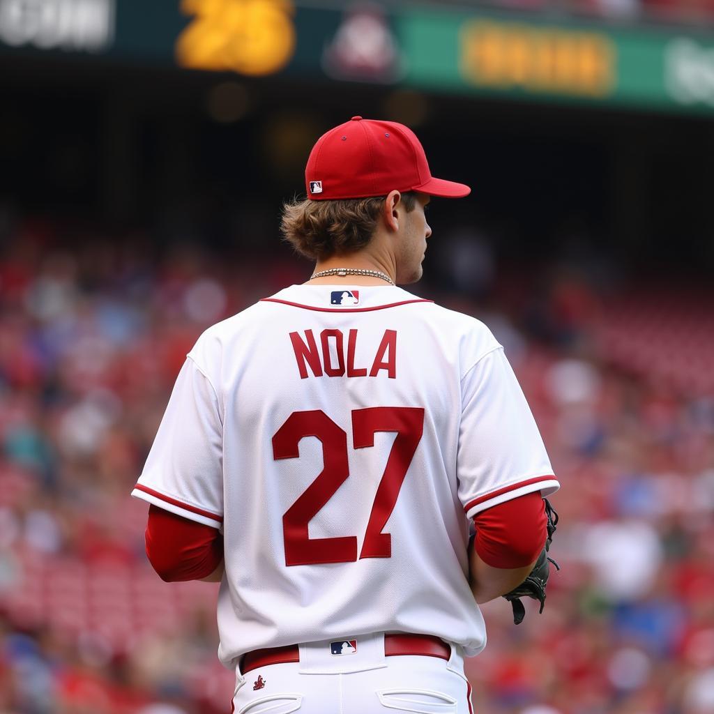 Aaron Nola in his Phillies jersey