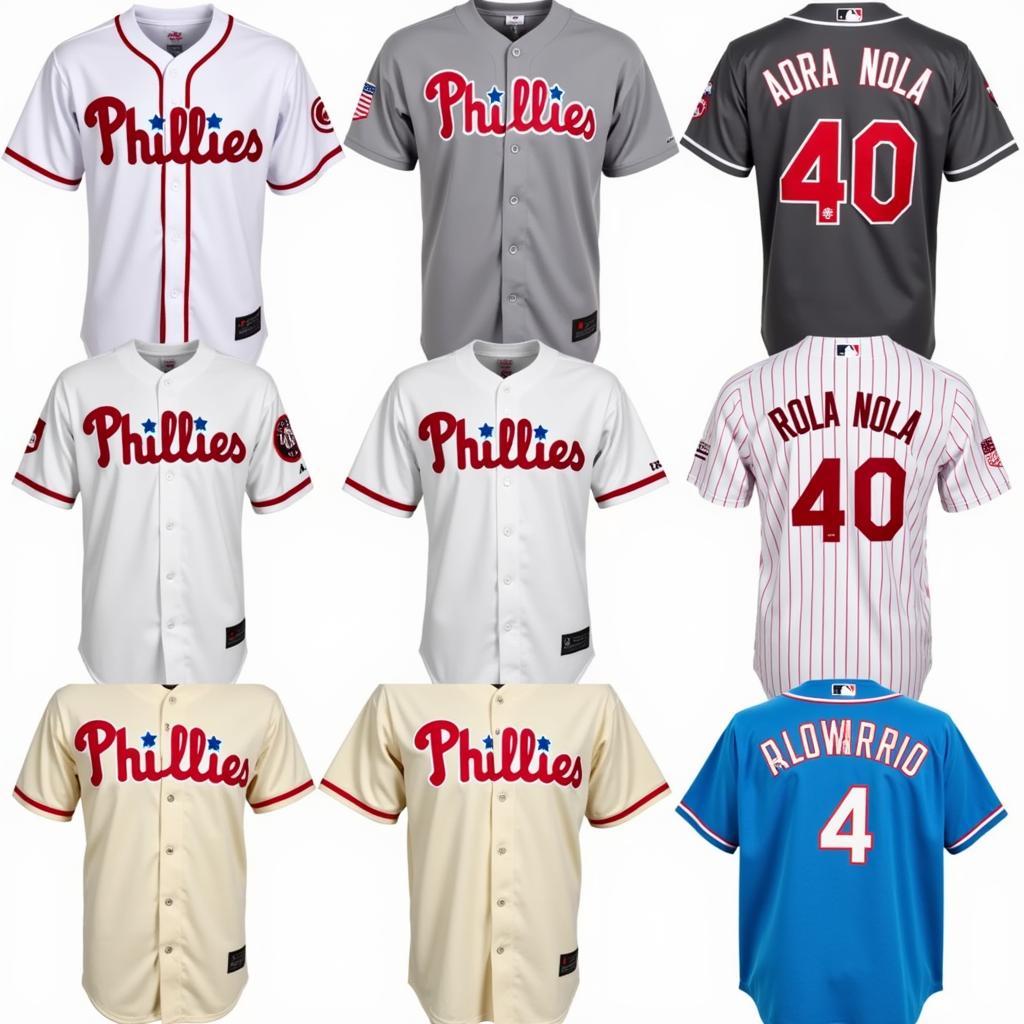 Different styles of Aaron Nola Phillies jerseys