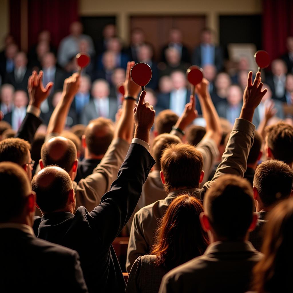 Participants engaged in the lively bidding process at ABC Auction St. Louis