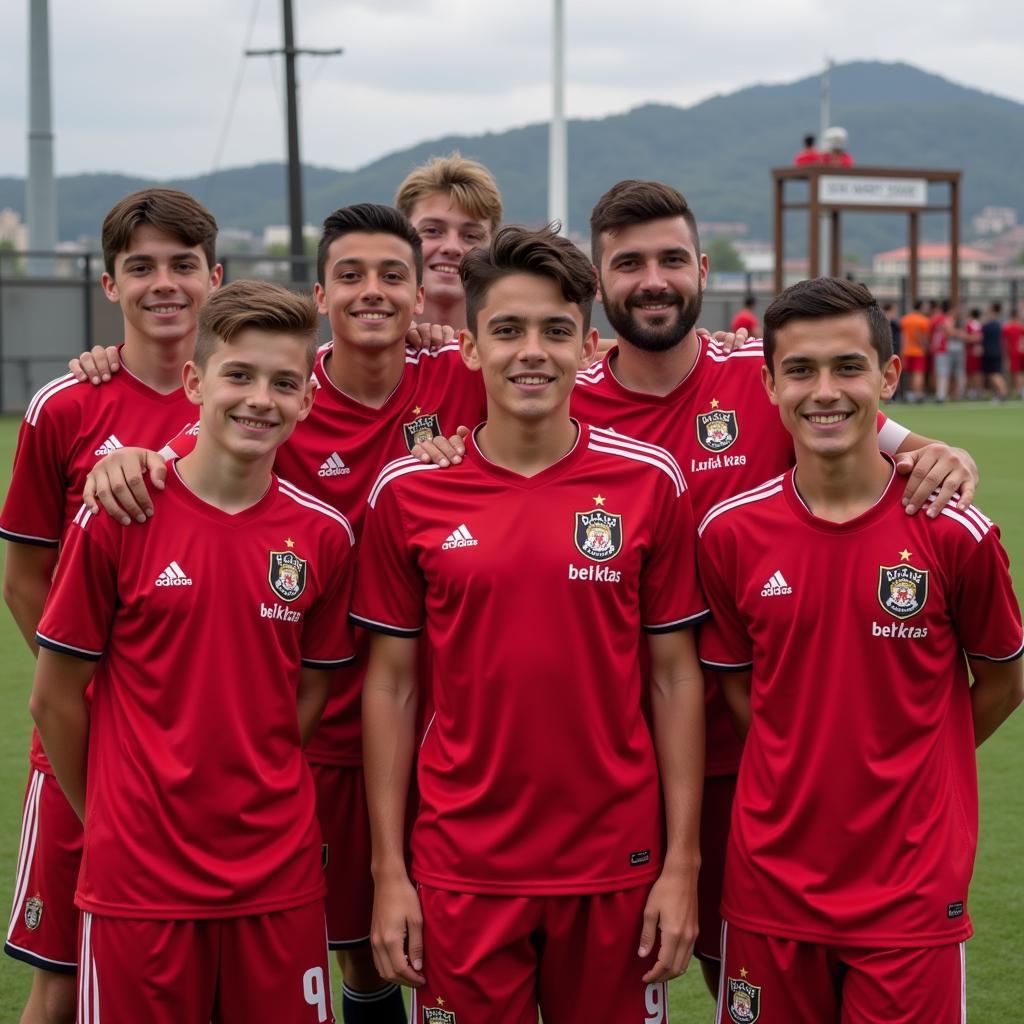 Adam Riddle with Besiktas Academy Team