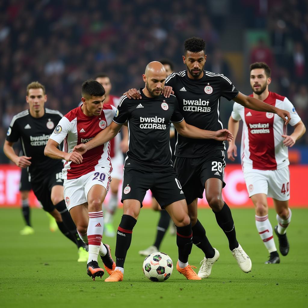 Besiktas players executing an advance matte tactic