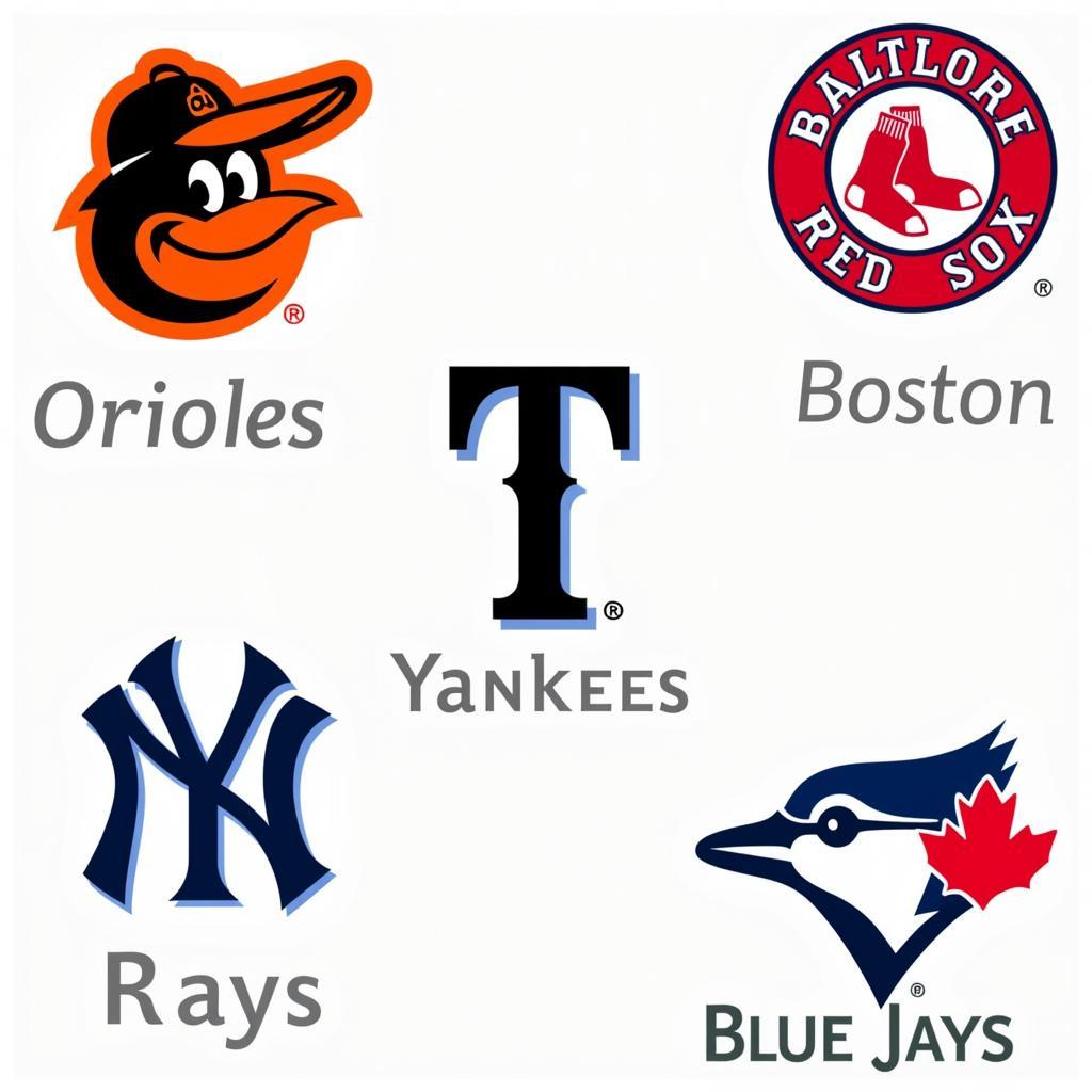 MLB American League East Team Logos