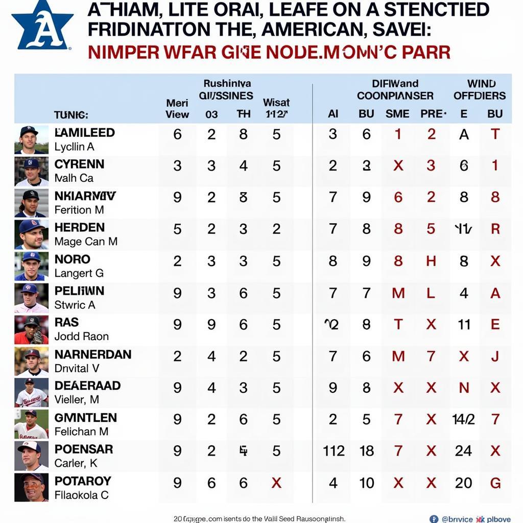 American League Standings Chart