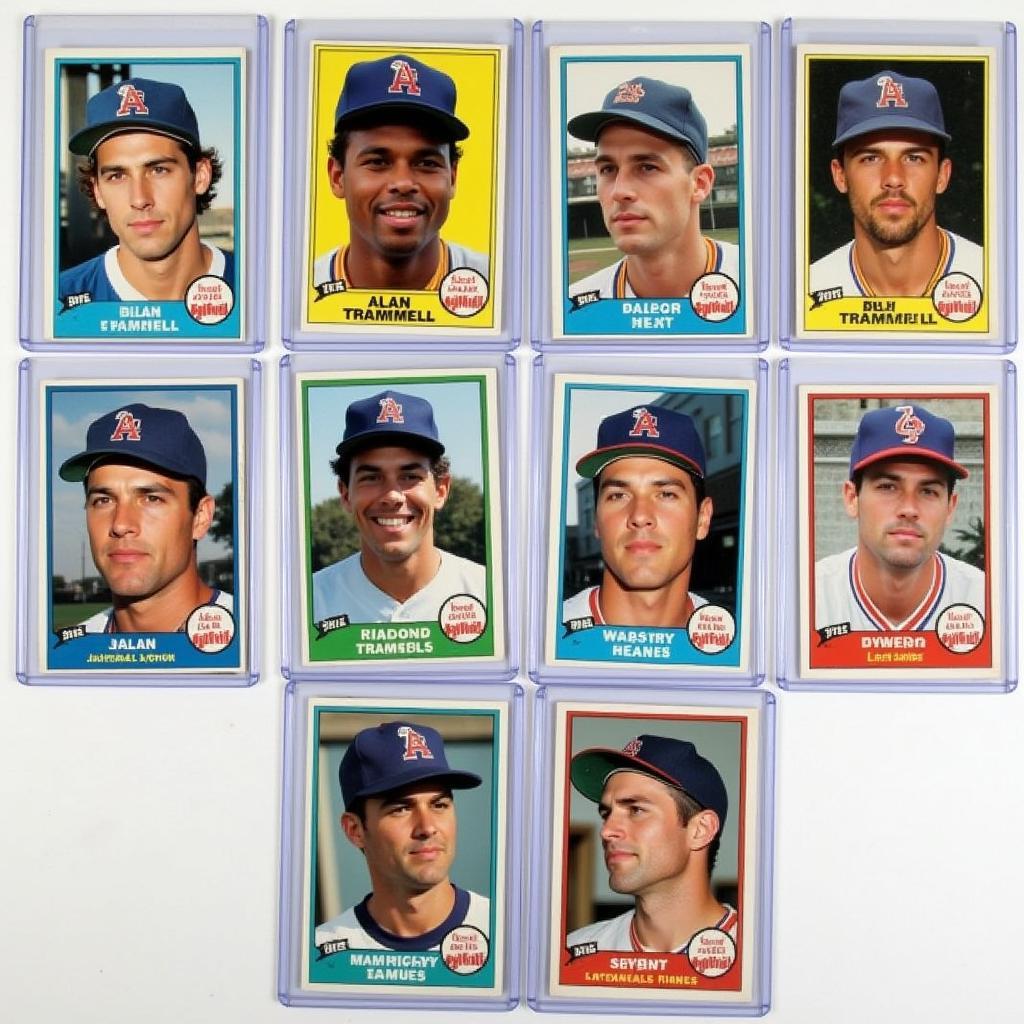 A Collection of Alan Trammell Baseball Cards in Protective Sleeves