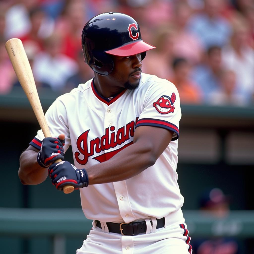 Albert Belle Cleveland Indians Jersey in Action