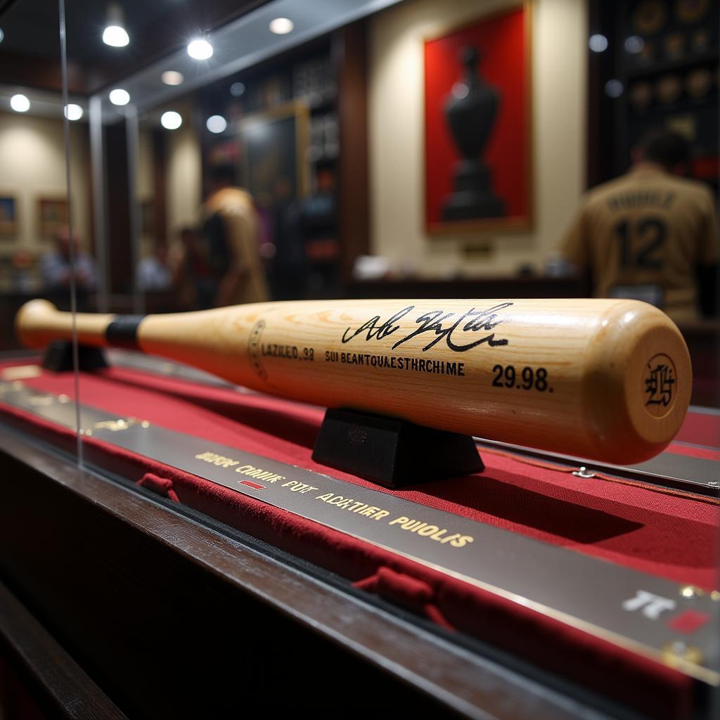 Albert Pujols Autographed Bat in Display Case