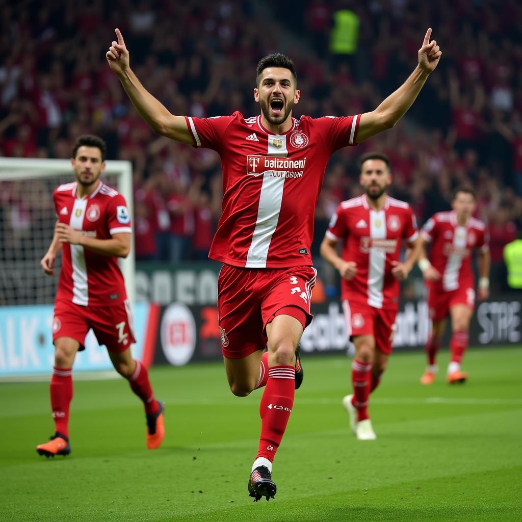 Alec Gomez celebrates a goal for Beşiktaş