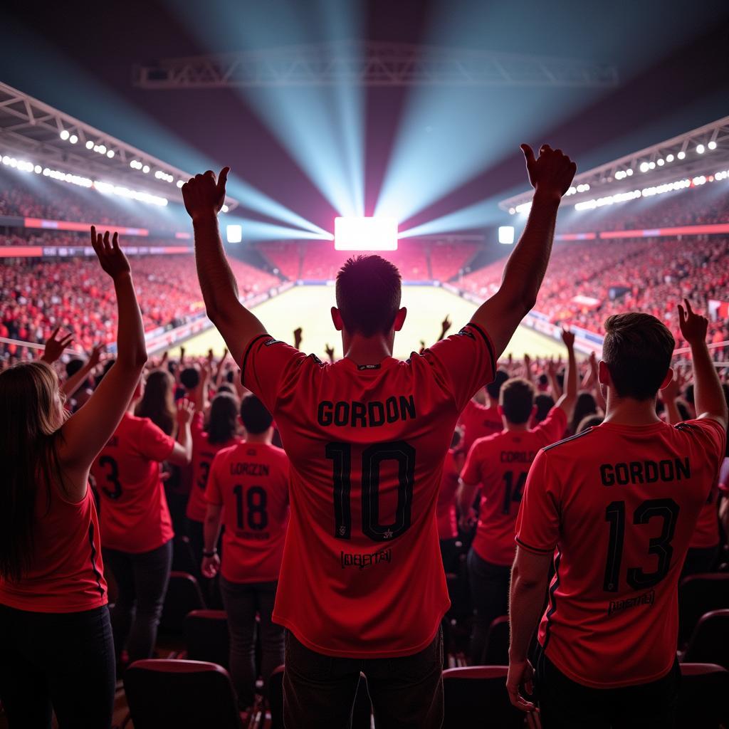 Besiktas Fans Celebrating in Alex Gordon Jerseys