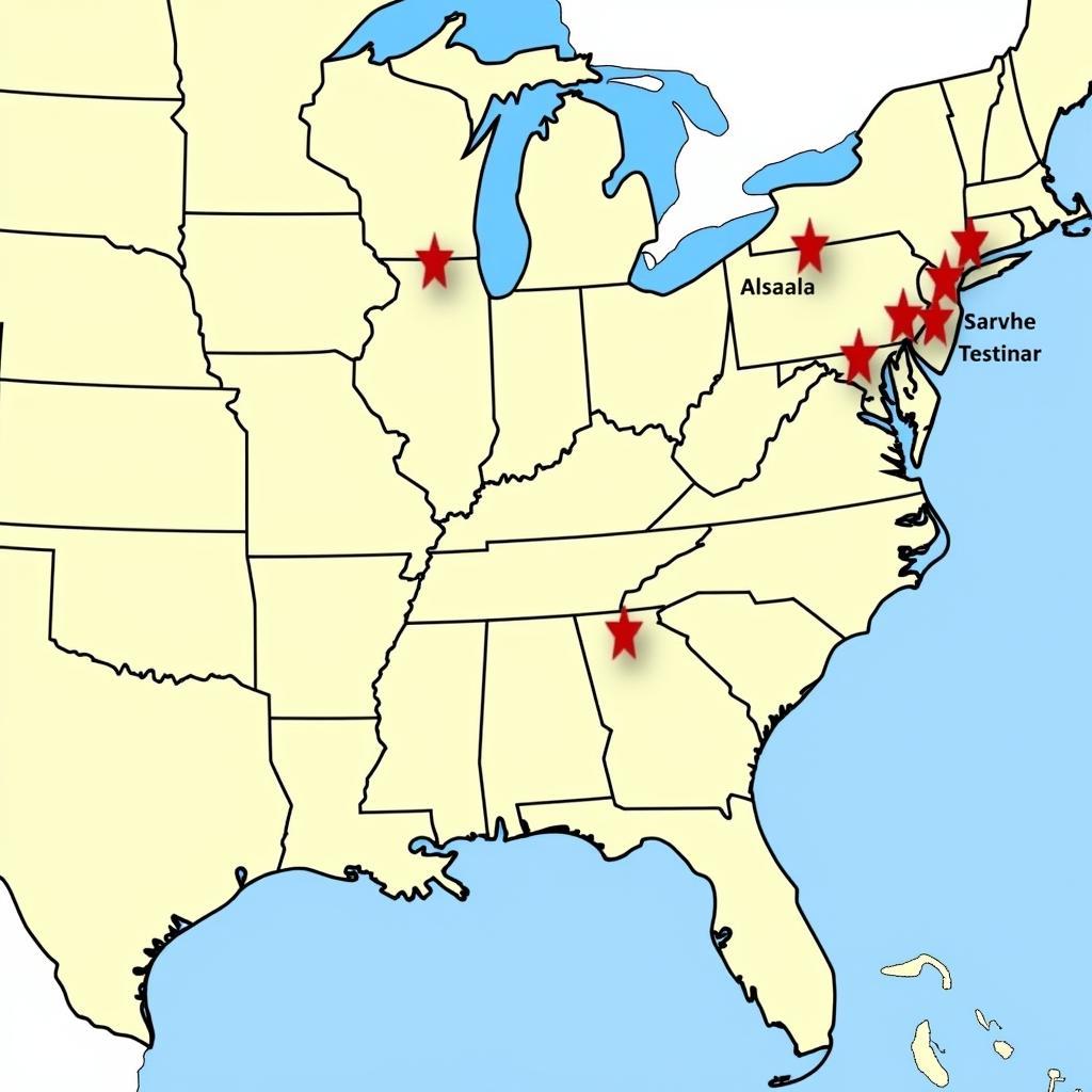 Map of American League Ballparks