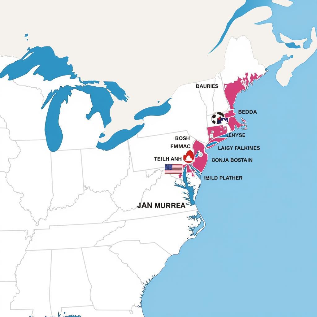 AL East Teams Map