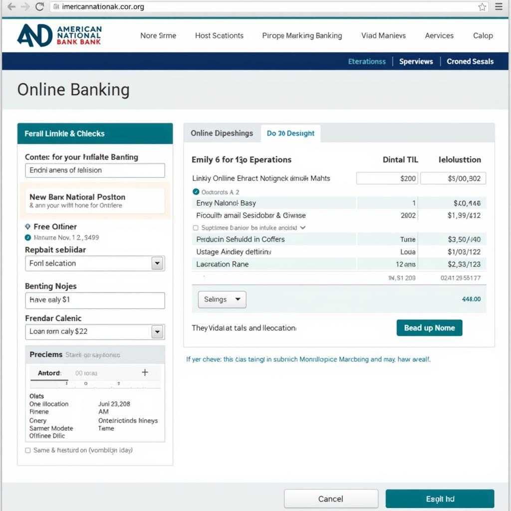 American National Bank Online Banking Platform