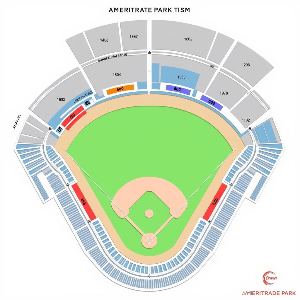 Ameritrade Park Seating Chart with Sun and Shade