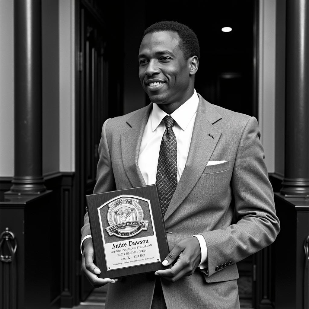 Andre Dawson during his Hall of Fame induction ceremony