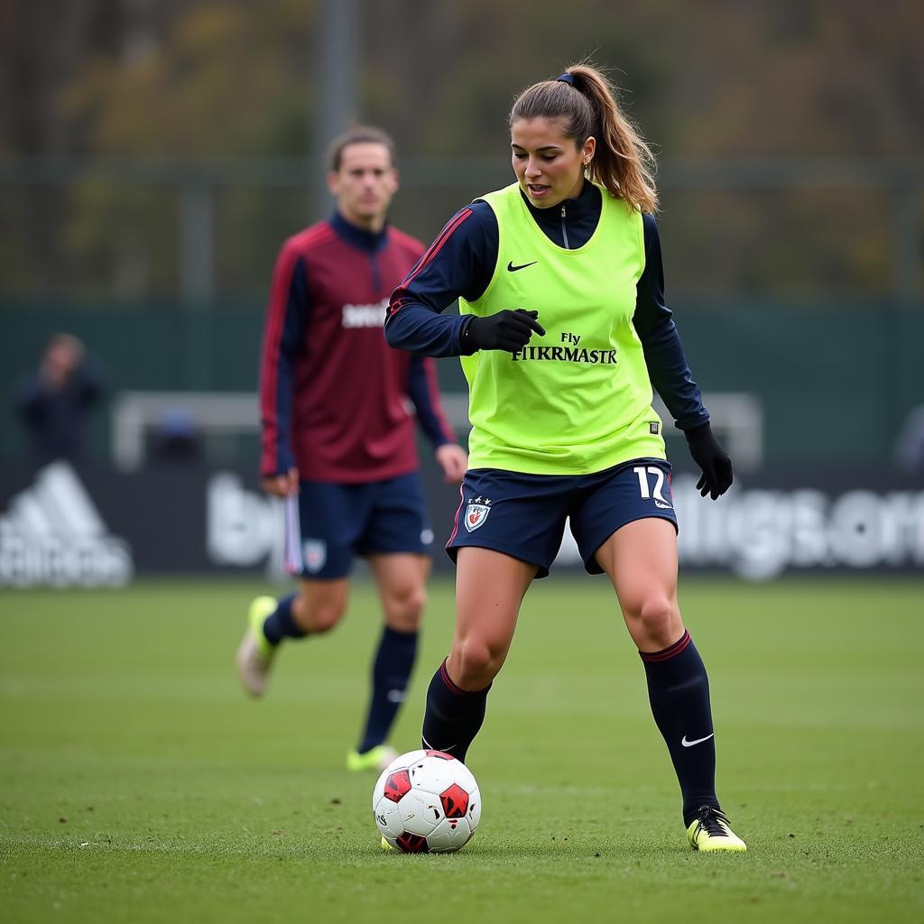 Andrea McWilliams training intensely at the Besiktas Academy.