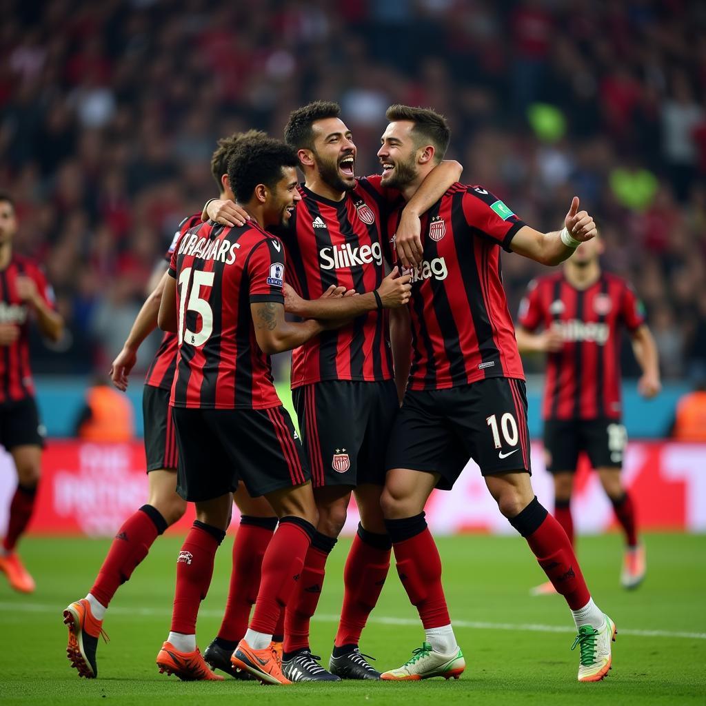 Andres Bakalars Celebrates a Goal with Fellow Beşiktaş Players