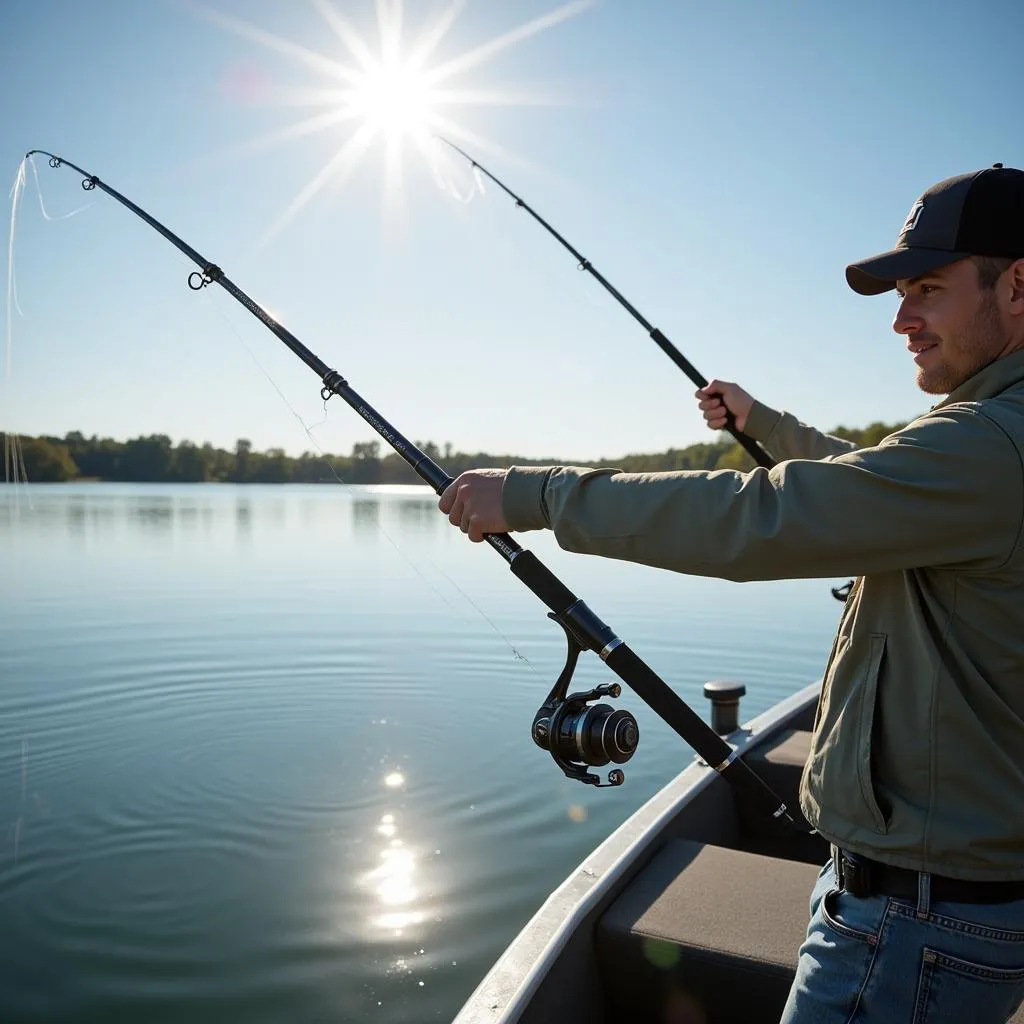 Angler Casting with Diamondback Century Rod