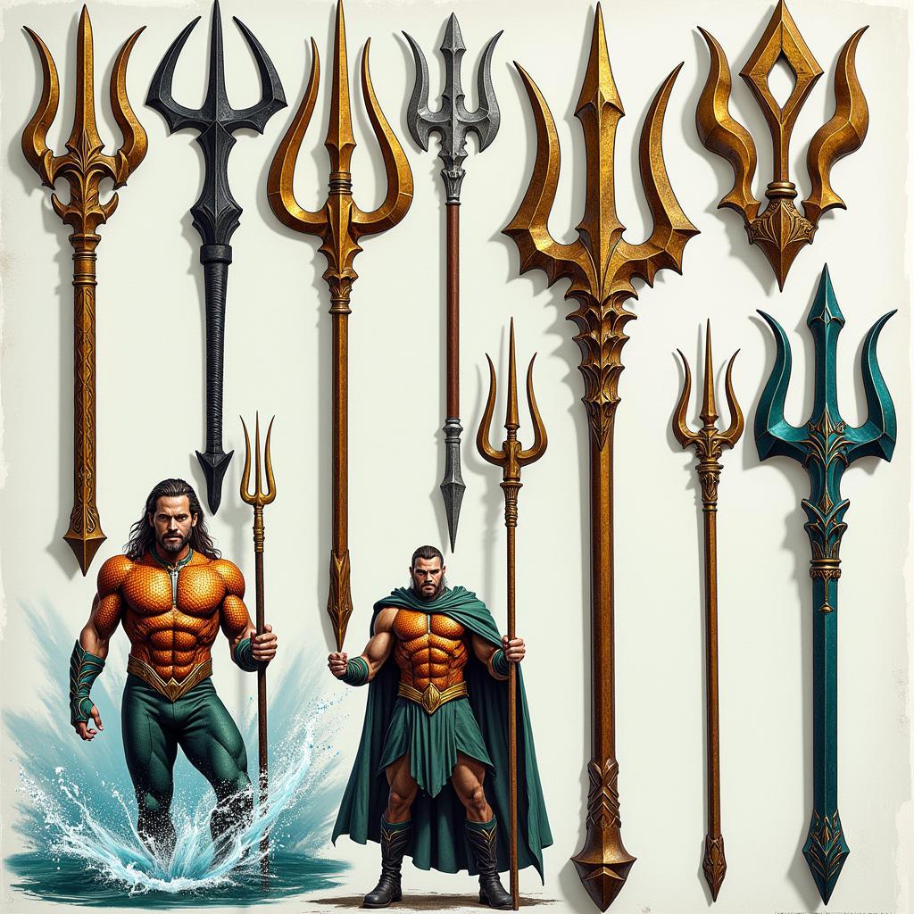 Aquaman Trident Design Variations