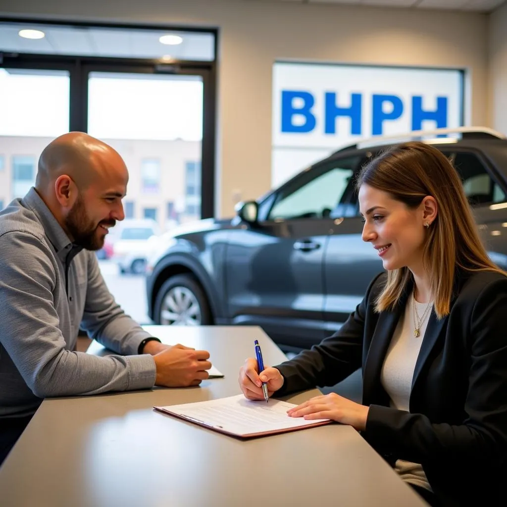 Signing a Car Purchase Contract