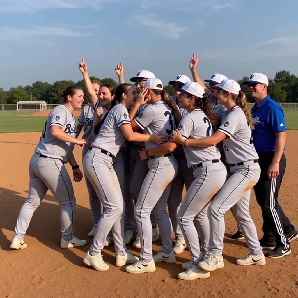 Arlington TX softball league team celebrates a win