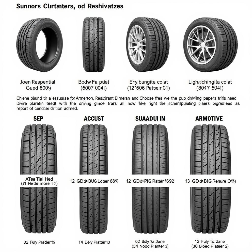 Close up of different Armstrong tire tread patterns