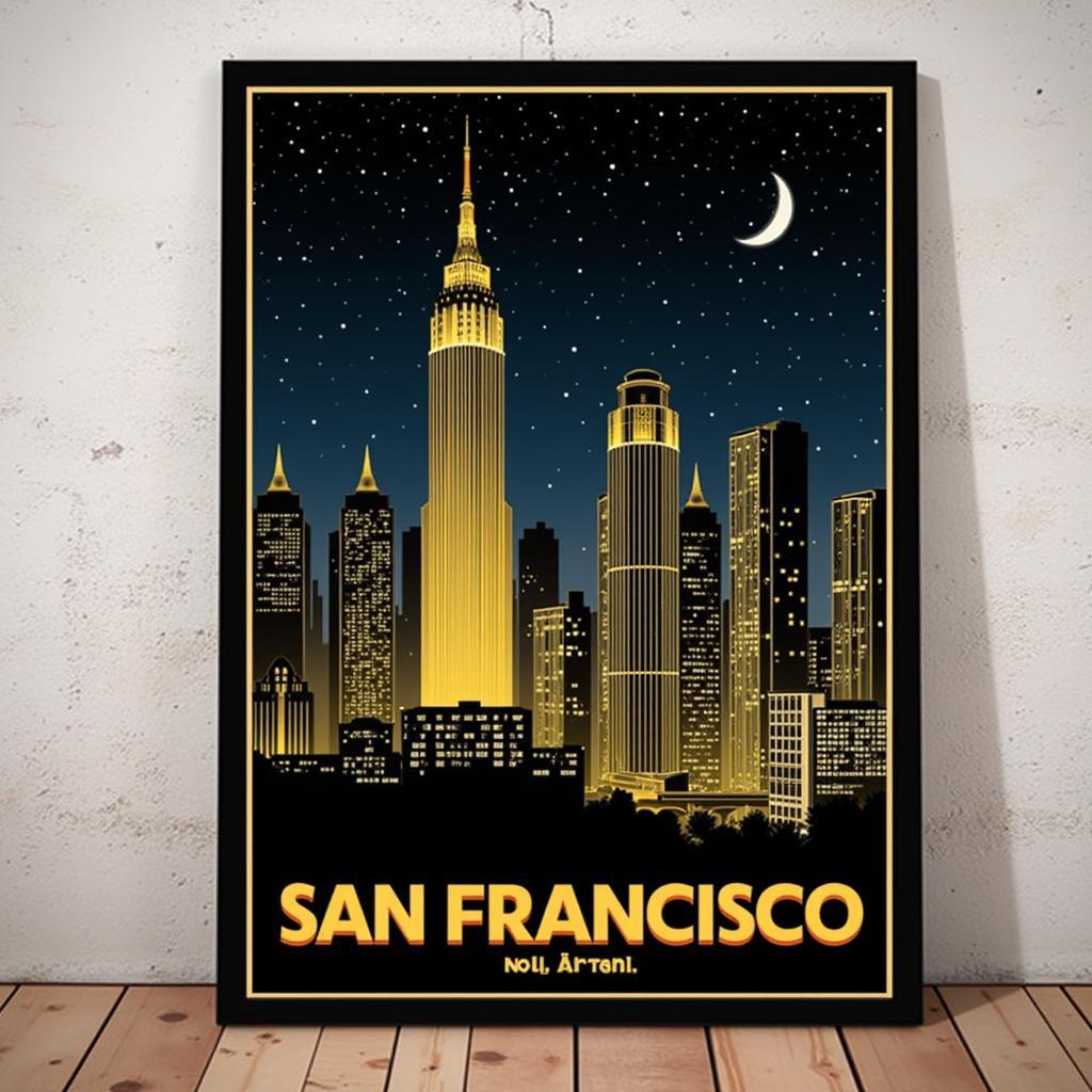 Art Deco Poster San Francisco Skyline