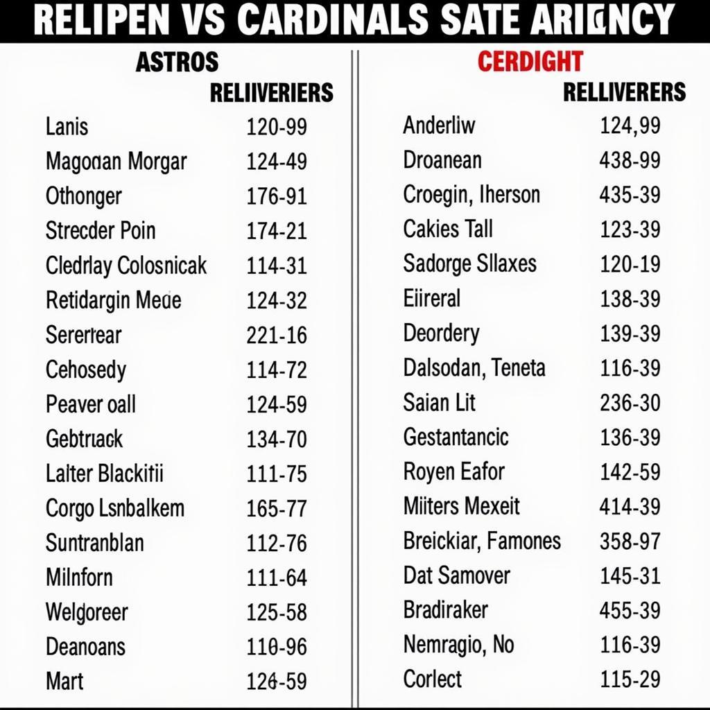 Astros and Cardinals Bullpen Comparison