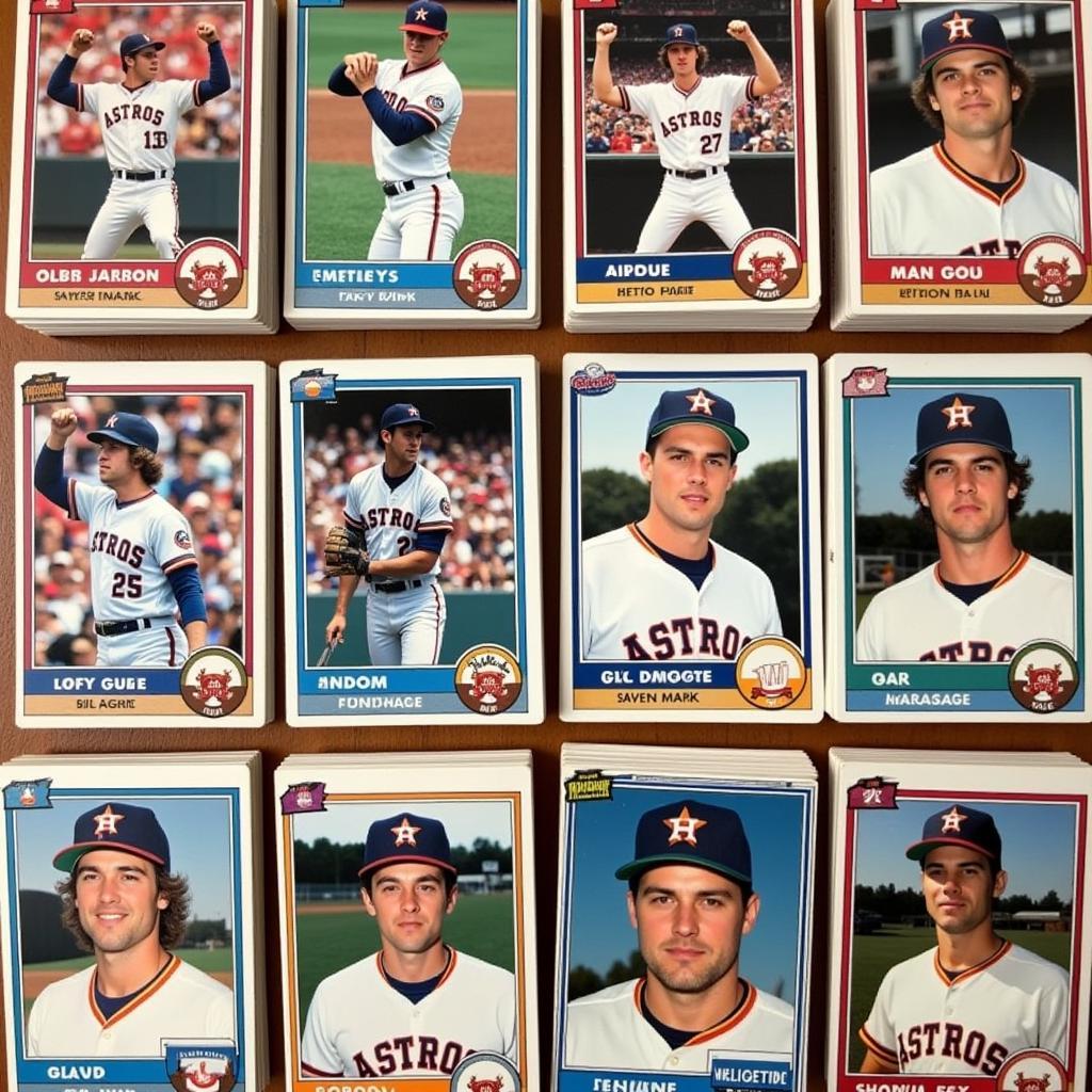 A collection of Astros playing cards