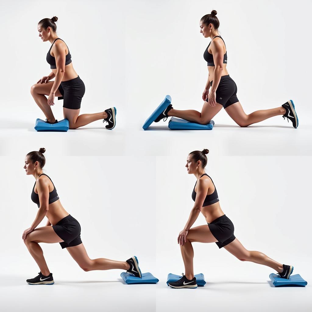 Athlete performing lunges with a water bag