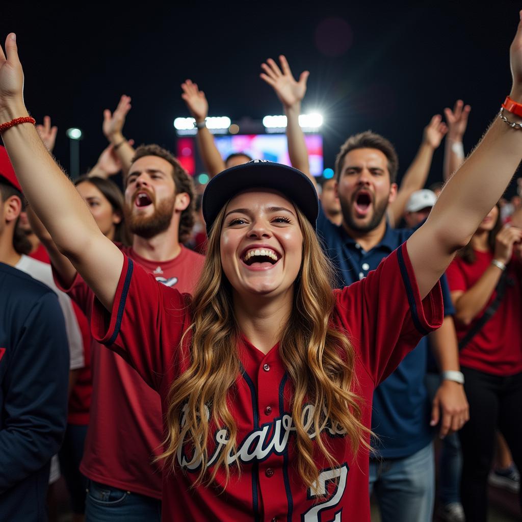 Atlanta Braves fans celebrating a victory