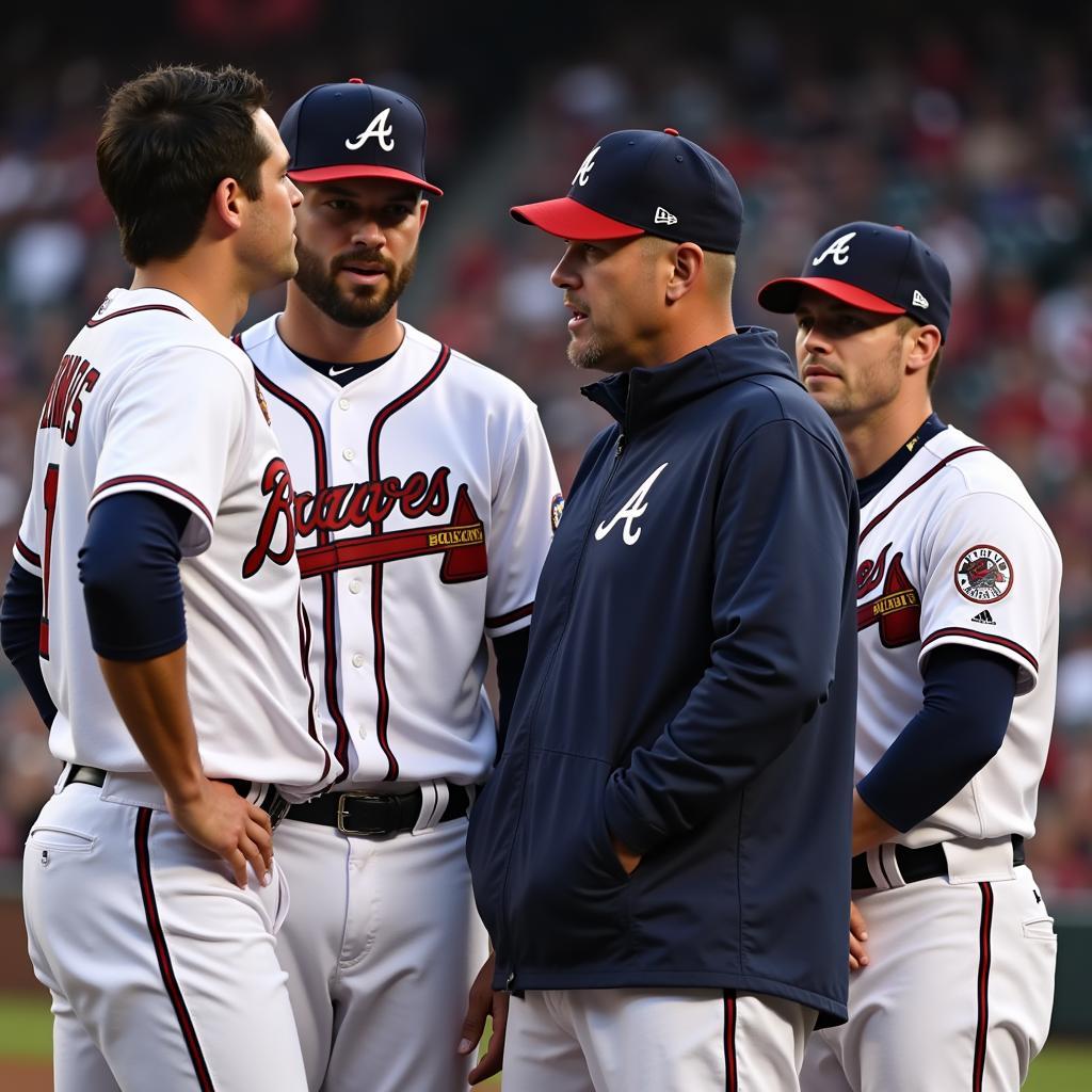 Atlanta Braves Manager Discussing Strategy