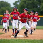 Kids playing baseball at Atlanta Little League