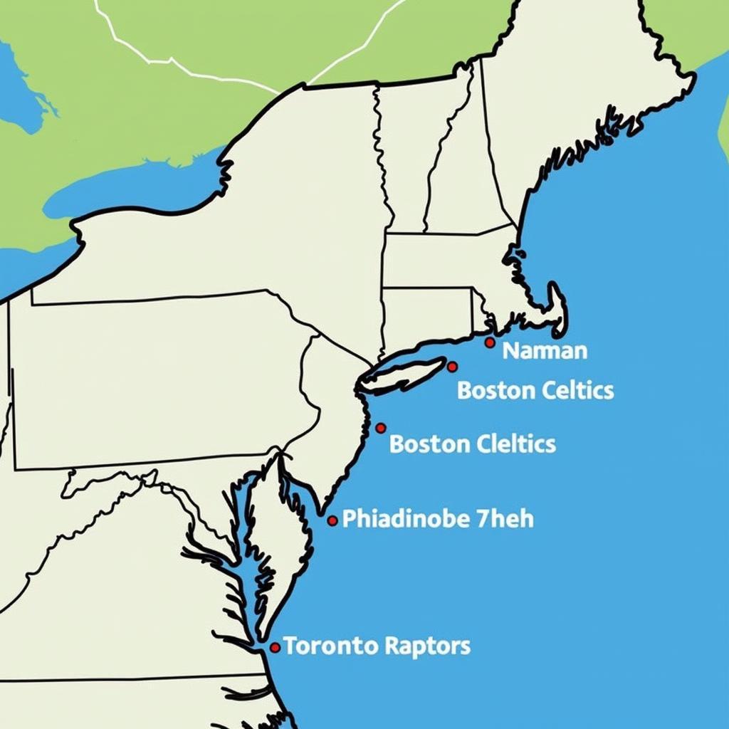 NBA Teams Map: Atlantic Division