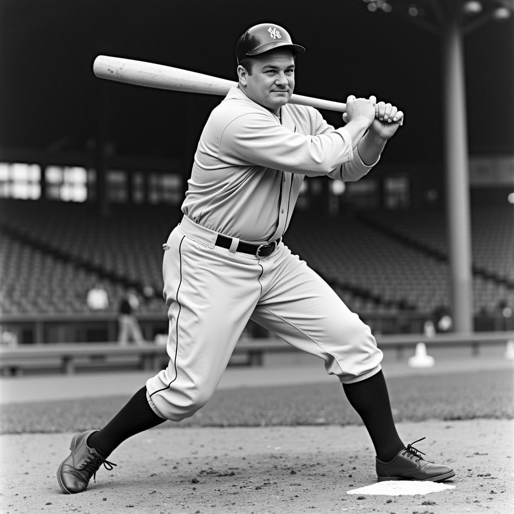 Babe Ruth hitting a grand slam