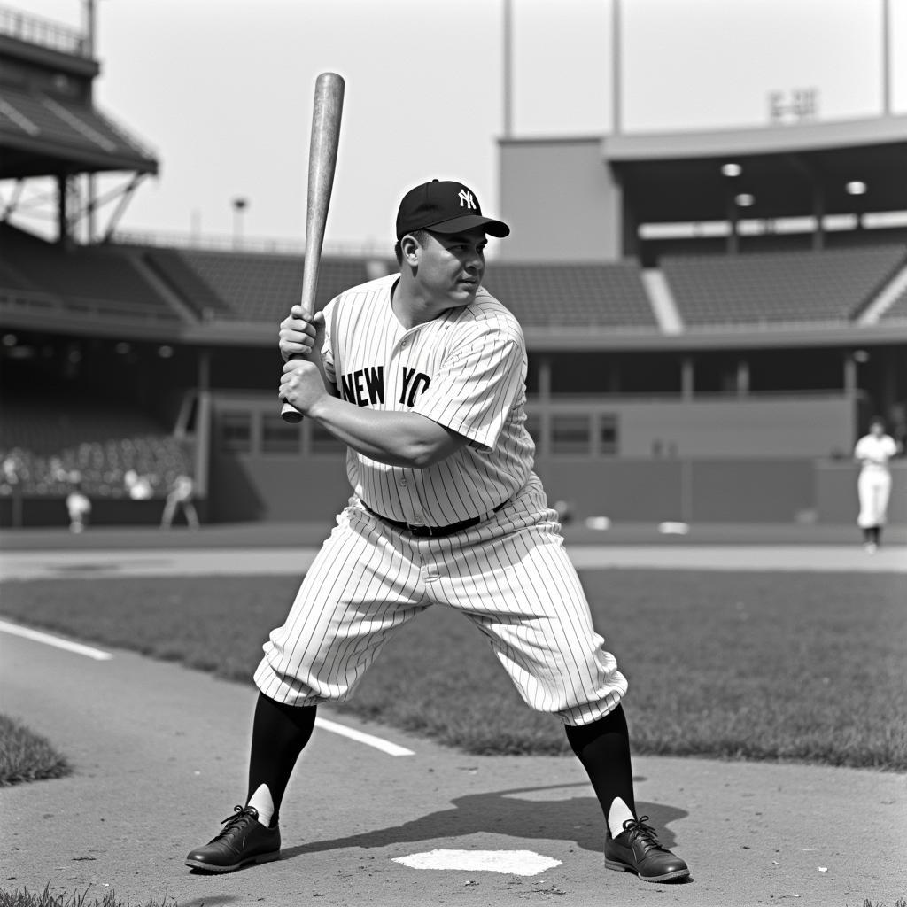 Babe Ruth Taking a Swing