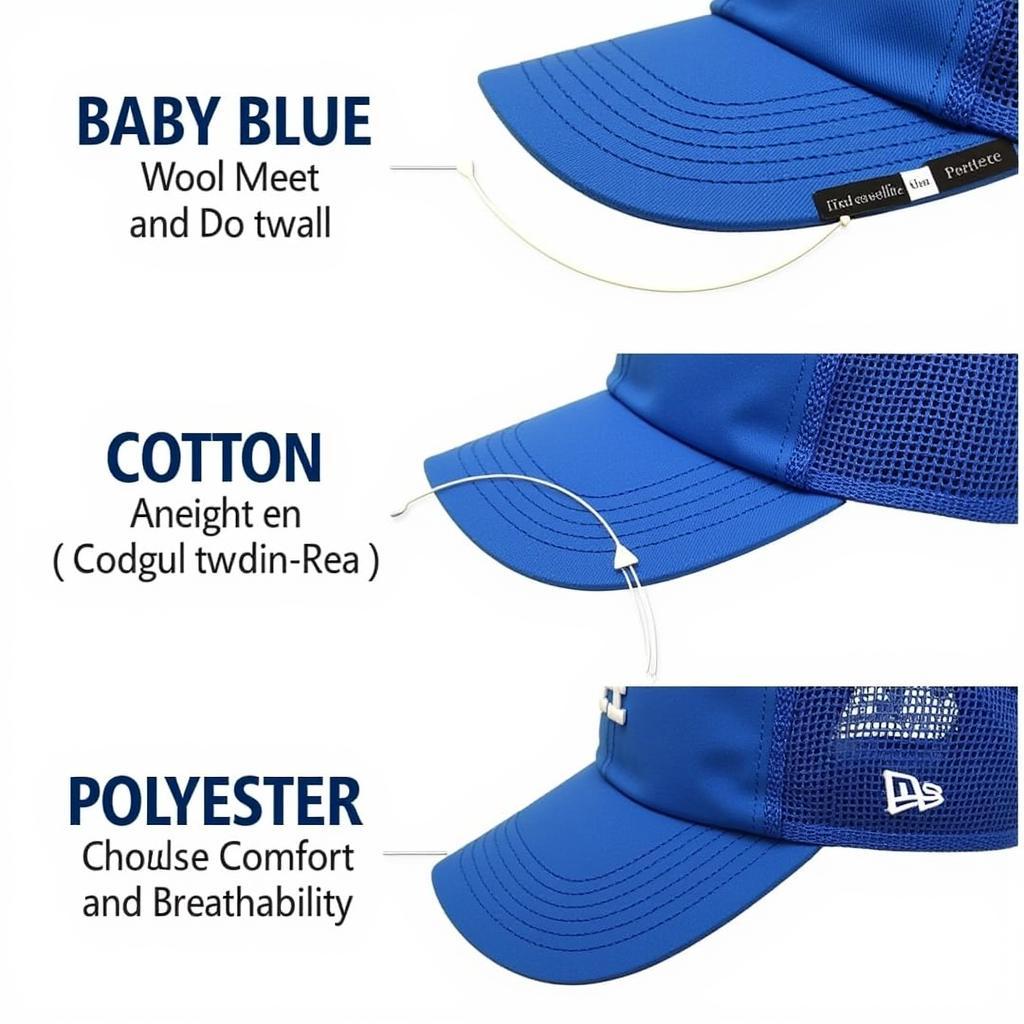 Close-up of Baby Blue Dodgers Hat Materials