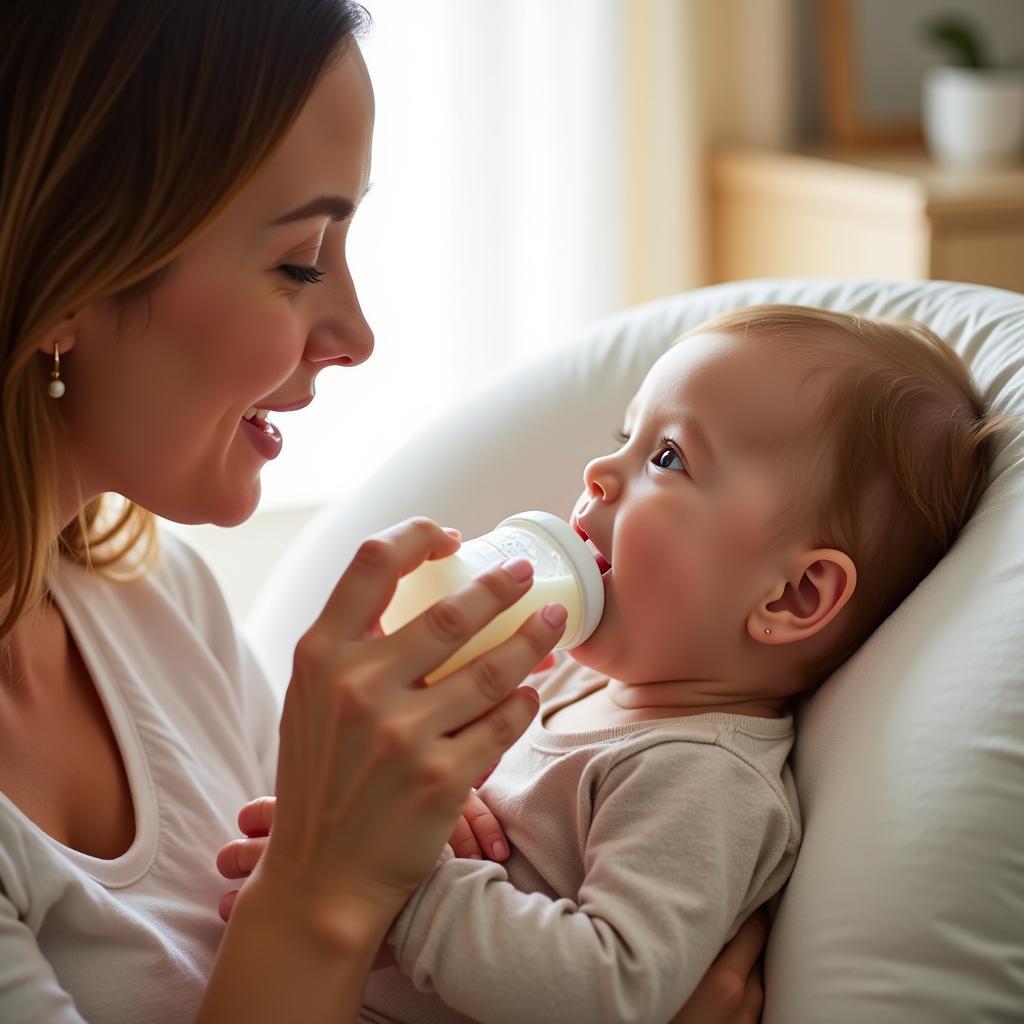 Parent Feeding Baby with a 6 oz Bottle