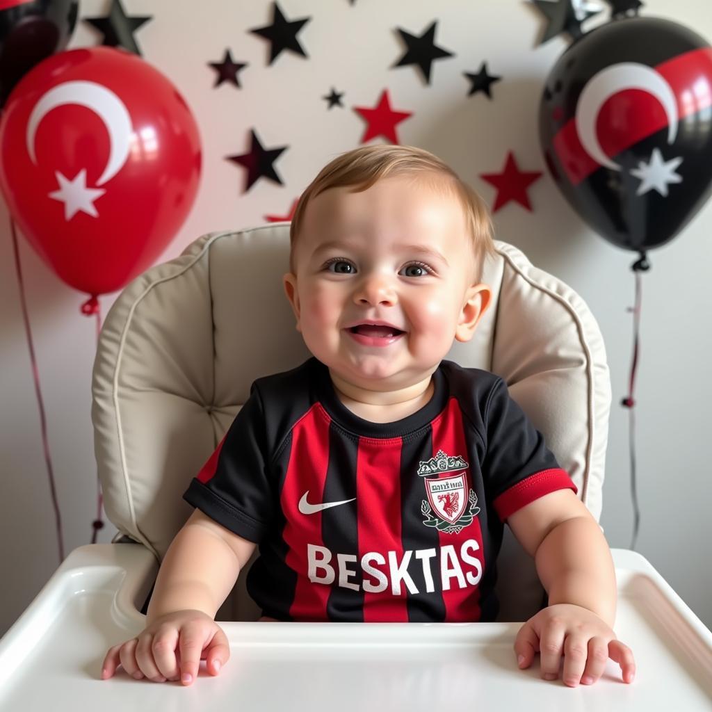 Baby Wearing Besiktas Birthday Shirt